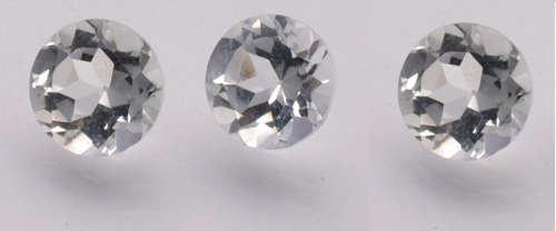 Natural White Topaz AAA Quality Faceted Round 5 mm 3 pcs Loose Gemstone