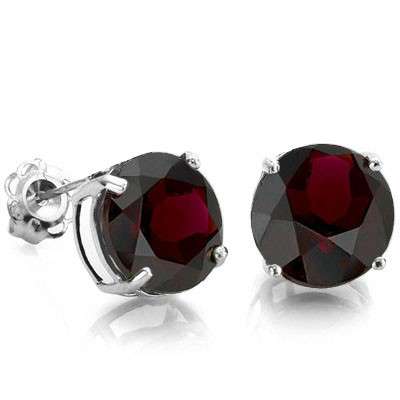 PLATINUM  2.00 ct  Persian Red Garnet Earrings
