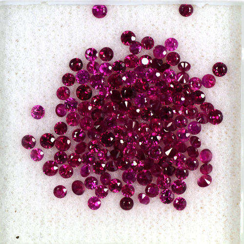 Natural Ruby AAA Quality Calibrated 1.5mm Diamond Cut Round 25 Pieces Lot Loose Gemstone