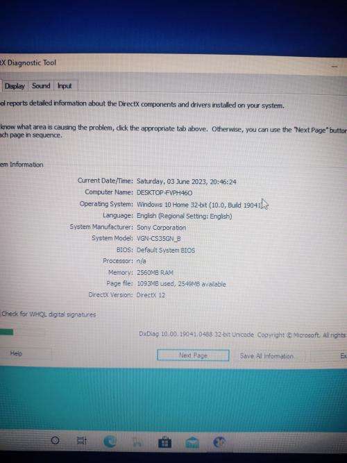Sony Vaio VGN-CS35GN Laptop