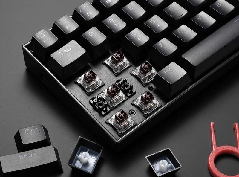 Redragon K630 Dragonborn Pink LED 67-key Design Wired Mechanical Gaming Keyboard Black Edition