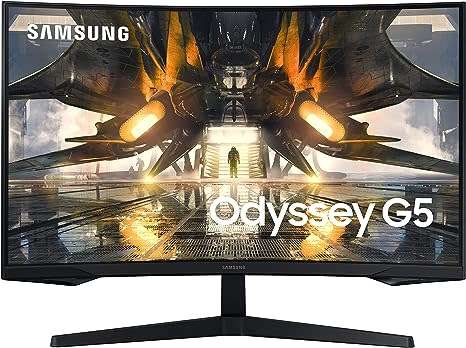 SAMSUNG 32` Odyssey G5 QHD 165Hz 1ms FreeSync Curved Gaming Monitor with HDR 10