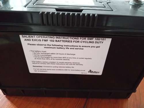 Excis 102 AH 12V Stud Terminal Lead Calcium battery Sealed Maintenance Free