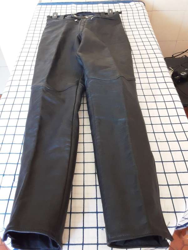 Mens leather biker pants