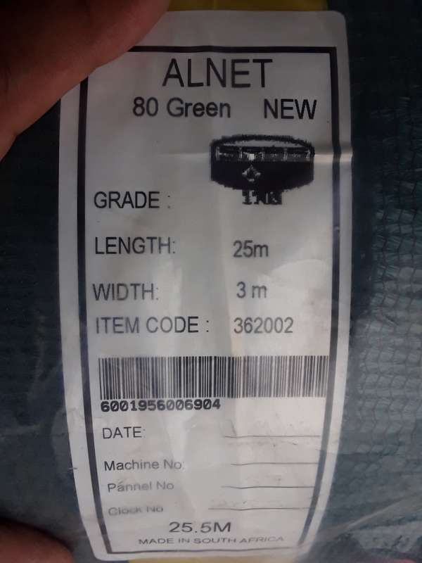 Alnet Shade cloth - 80 Green 25 x 3m.