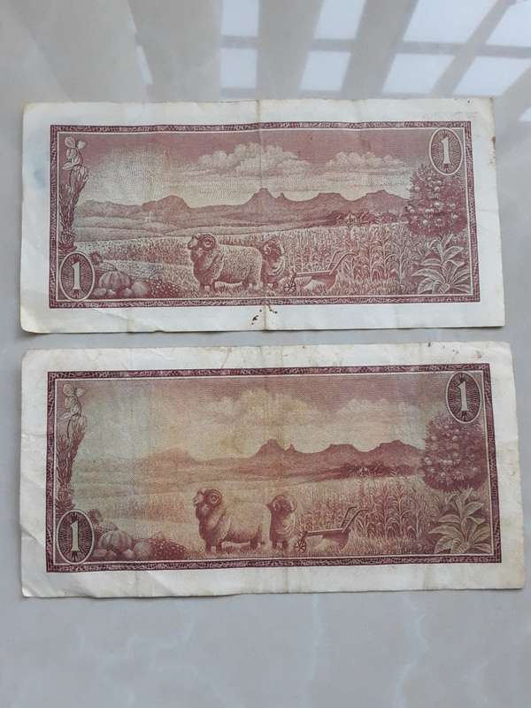 8X South Africa 1 Rand notes- TW de Jongh