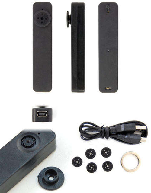 BUTTON HOLE SPY DEVICE ( RECORD VIDEO AND AUDIO 4GB BUILT IN MEMORY ).