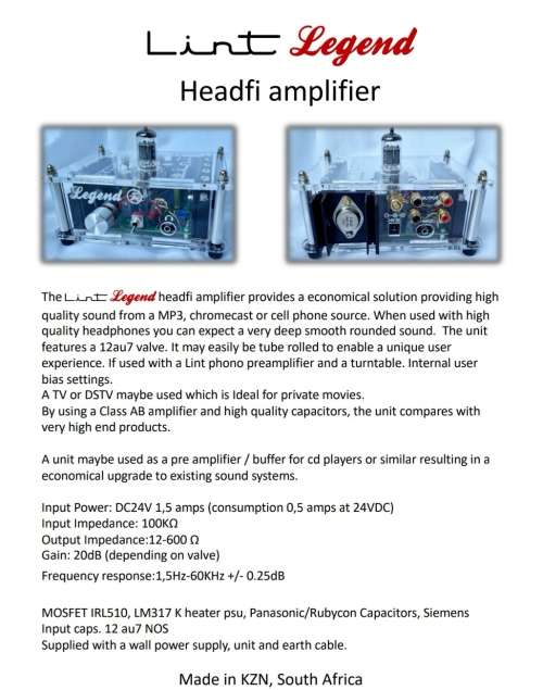Lint Audio Legend Tube/ Valve Preamp