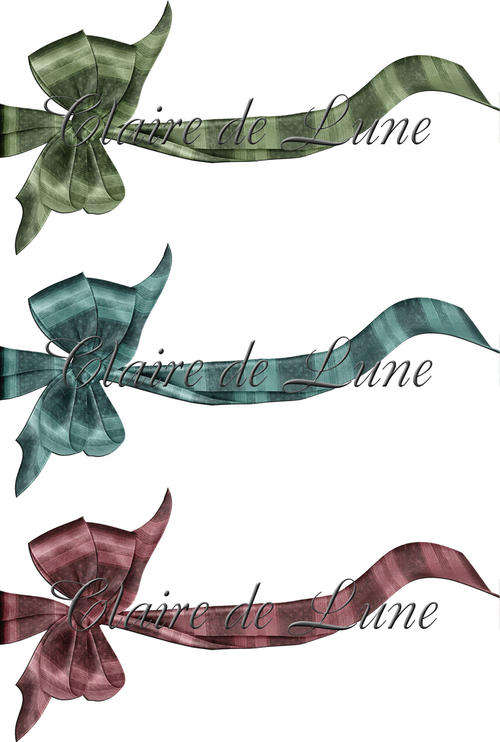 Download, Cut & Paste - 3 x Vintage Ribbons - Free Shipping!