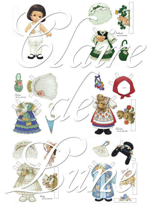 Paper Doll - Burnette - Save, Print & Cut - Free Shipping!