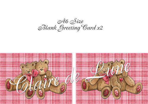 Bears - Print Cut Fold Greeting Cards and Receive Free Envelope Template - No Shipping