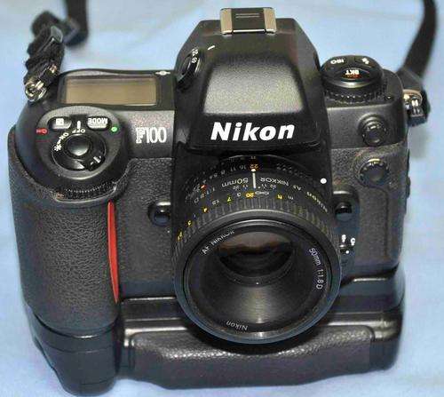 Nikon F100 with New Nikkor 50mm AF D 1.8 plus Battery Grip