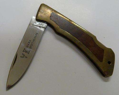 vintage brass and wood handle pocket knife(circa late 1970's)