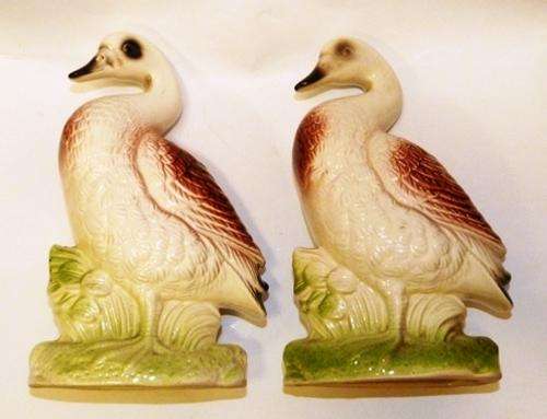 pair of  pretty wild duck ornaments