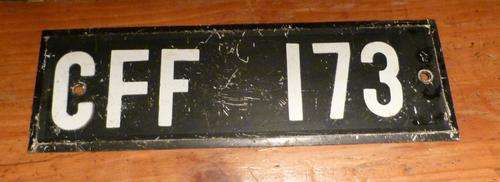 old black and white car number plate -Transkei (1973)