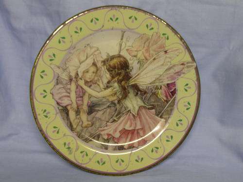PRETTY TIN PLATE WITH SWEET PEA FAIRIES