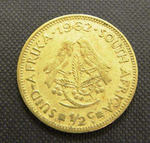 1962 Union Of Souyh Africa 1/2 c coin