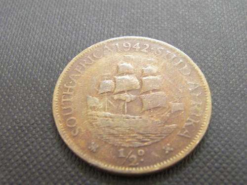 1942 Union of South Africa 1/2d coin