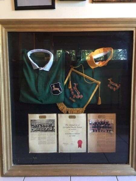 Springbok Jerseys: Two Boxframed Commemorative Limited Edition Jerseys ( 100 x 95 cm )