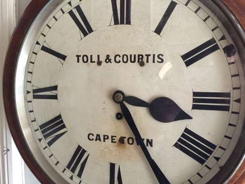 Mahogany Station Fusee Clock ( 43 cm diameter, working well)