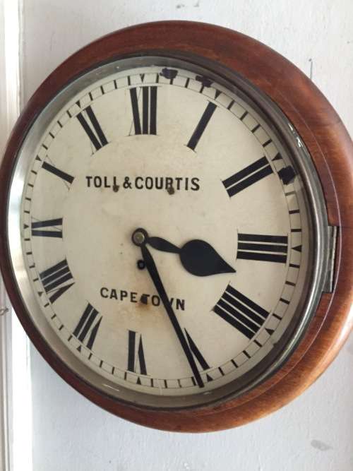 Mahogany Station Fusee Clock ( 43 cm diameter, working well)