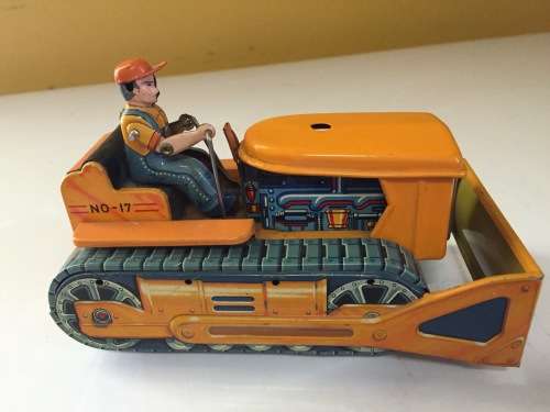 Vintage Tinplate Caterpillar ( 14.5 x 10 x 8 cm)