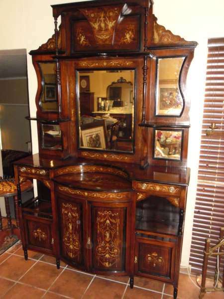VICTORIAN MAHOGANY WITH INLAY CABINET CIRCA 1890