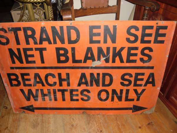 APARTHEID SIGN ON WOOD FROM STRAND WESTERN CP