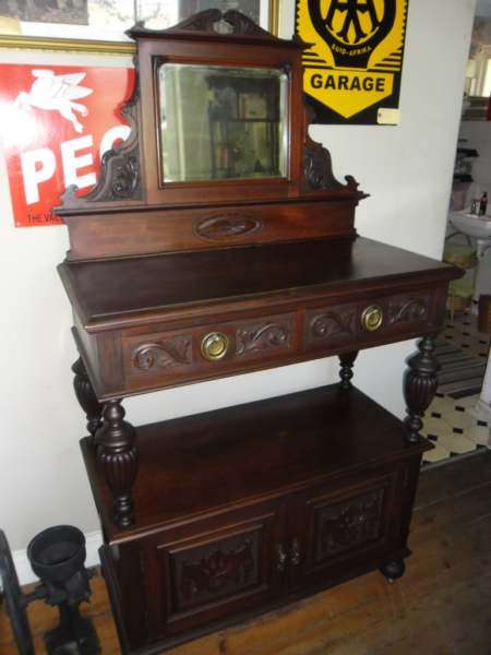 VICTORIAN MAHOGANY SERVER (180 X 48 X 100CM)