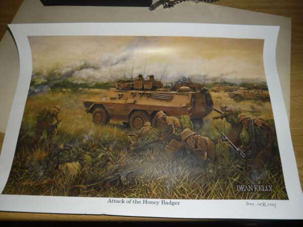 PRINT SIGNED BY DEAN KELLEY : ATTACK OF THE HONEY BADGER