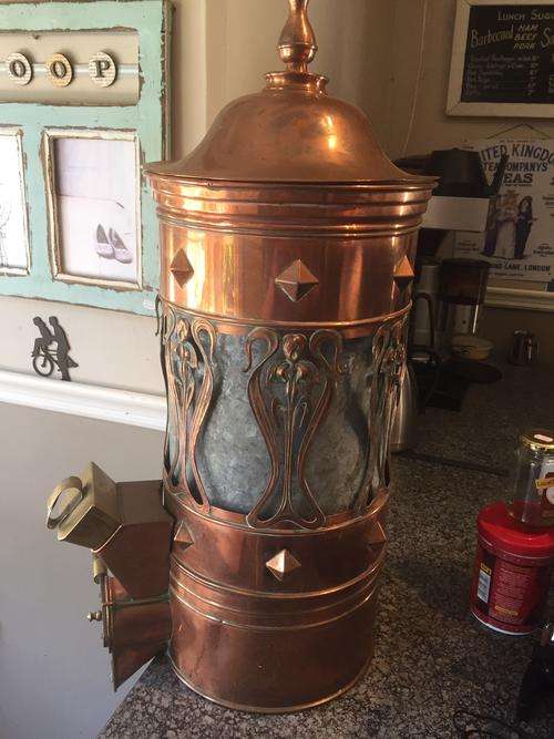 ART NOUVEAU BRASS COFFEE BEAN DISPENSER