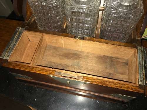 Victorian Oak Tantalus