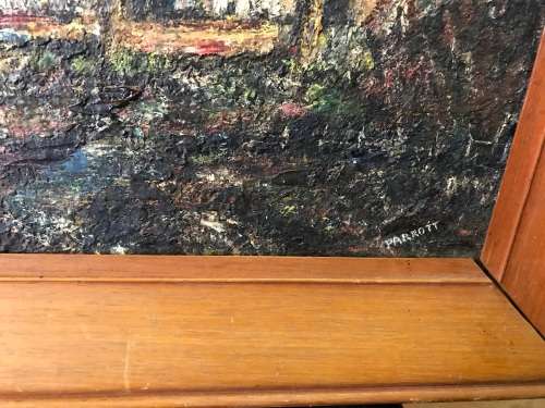 Oil on Bord: Farmhouse Scene