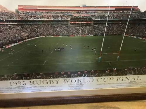 Rugby World Cup: 1995 The Drop framed behind glass (115 x 62 cm )