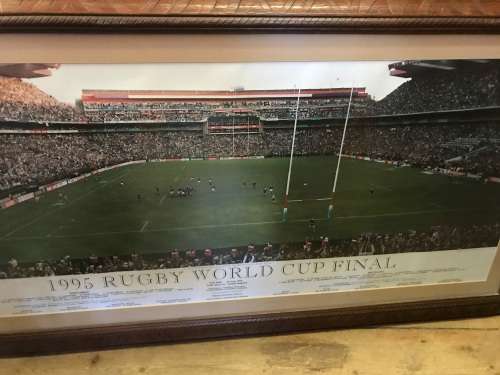 Rugby World Cup: 1995 The Drop framed behind glass (115 x 62 cm )