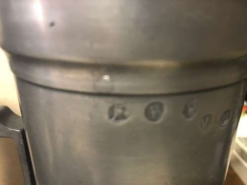 Set of  7 Victorian Pewter/Tin Measure Jugs ( set of 7, from 20 cm to 4 cm )