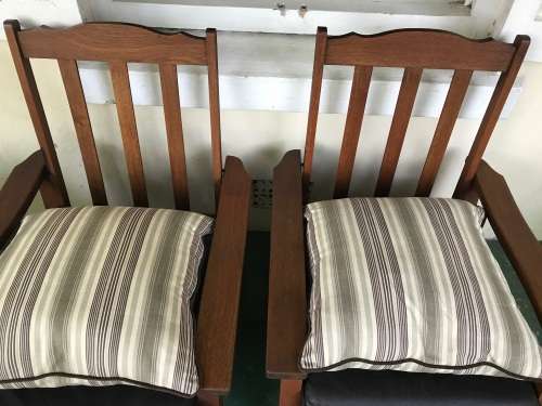 Morris Chairs: pair of Teak chairs in good condition