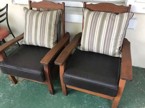 Morris Chairs: pair of Teak chairs in good condition