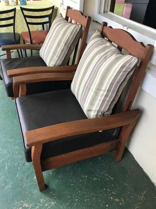 Morris Chairs: pair of Teak chairs in good condition