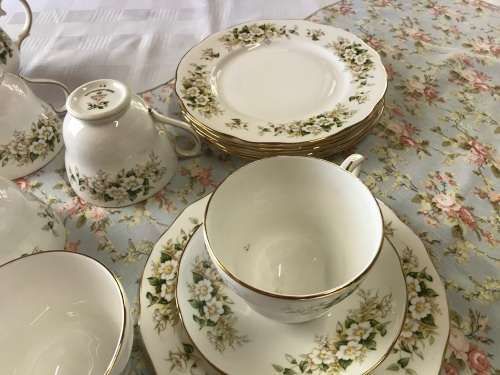 28 Pc Duchess English Bone China September Morn Set in mint condition circa 1961