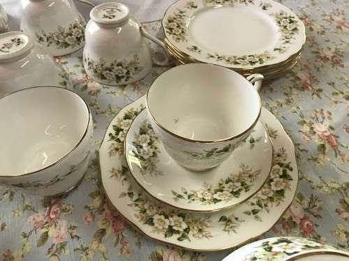 28 Pc Duchess English Bone China September Morn Set in mint condition circa 1961