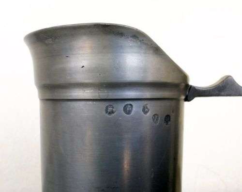Set of  7 Victorian Pewter/Tin Measure Jugs ( set of 7, from 20 cm to 4 cm )