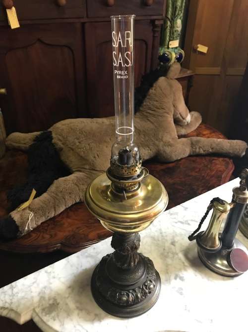 Vintage Brass Oil Lamp ( 56 cm )