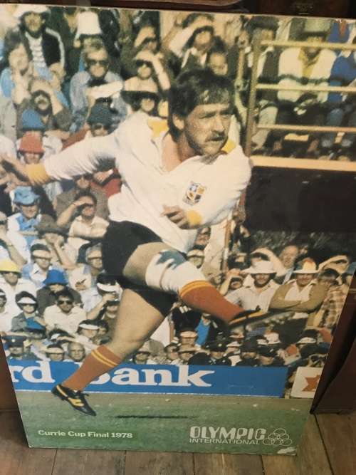 Olympic Advertising Poster of De Wet Ras , Currie Cup Final 1978