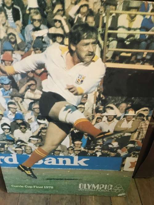 Olympic Advertising Poster of De Wet Ras , Currie Cup Final 1978
