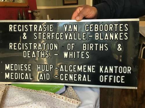 3 ORIGINAL APARTHEID SIGNS FROM OUR SAD PAST ( 58 X 30 CM )