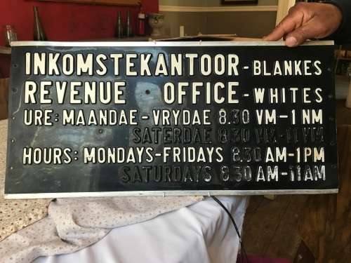 3 ORIGINAL APARTHEID SIGNS FROM OUR SAD PAST ( 58 X 30 CM )
