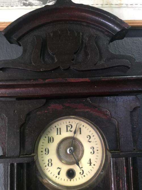 Rare Small Regulator Wall clock ( 40 x 20 x 10 cm )