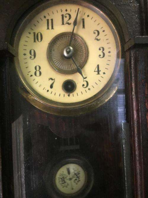 Rare Small Regulator Wall clock ( 40 x 20 x 10 cm )