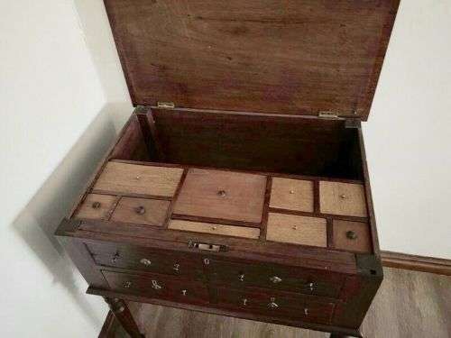 VICTORIAN MAHOGANY WORKTABLE IN GOOD CONDITION ( 77 x 74 x 54 cm )